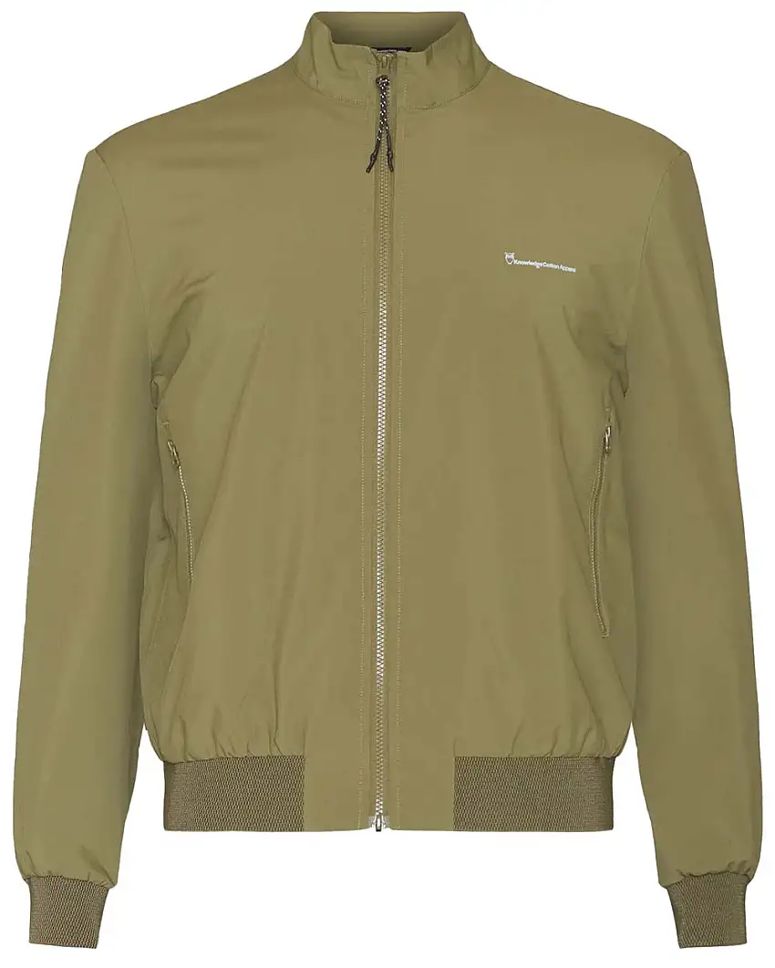 Knowledge Cotton Apparel Men's Nordenvind Light Shell Bomber Jacket Burned Olive