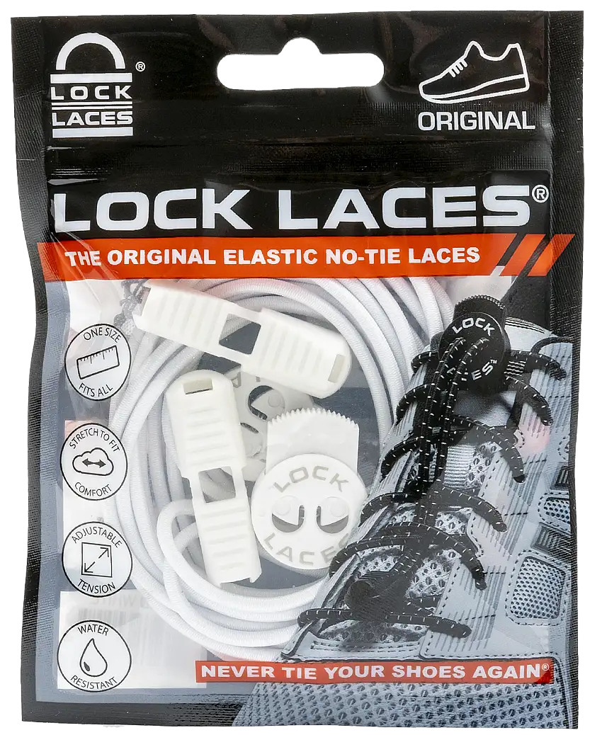 Lock Laces No Tie Shoelaces Solid White