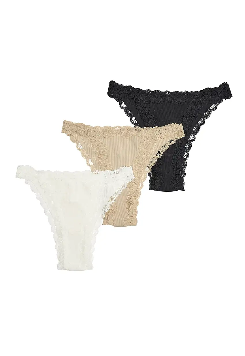 3-pack Ginnie Lace Edge Brazilian 57422069