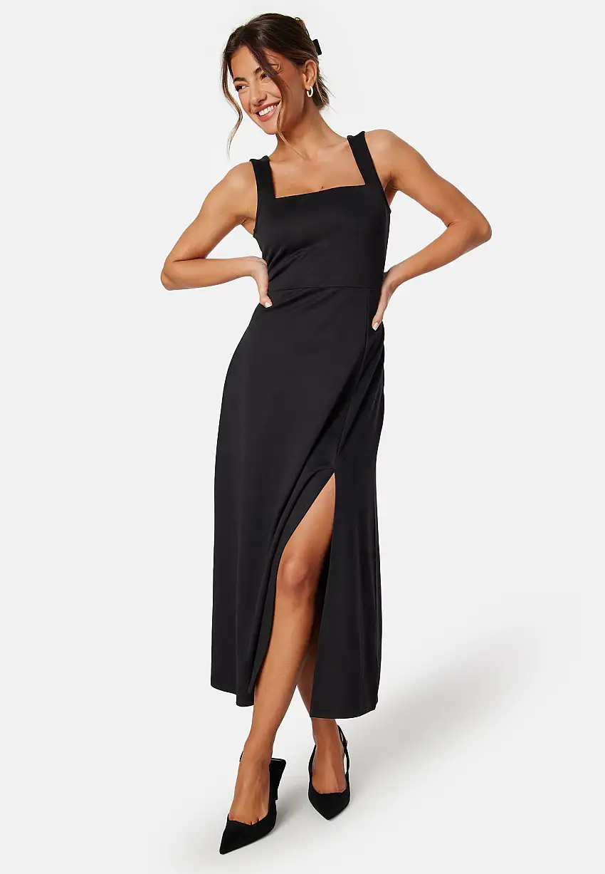 Square Neck Sleeveless Slit Dress 83618766