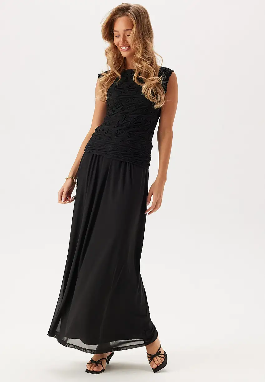 Mesh Wide Maxi Skirt 36795325