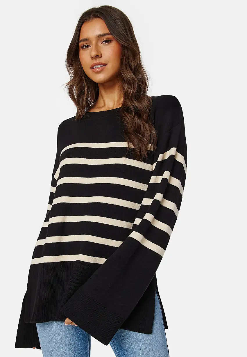 Oversized Striped Knitted Sweater 72580655