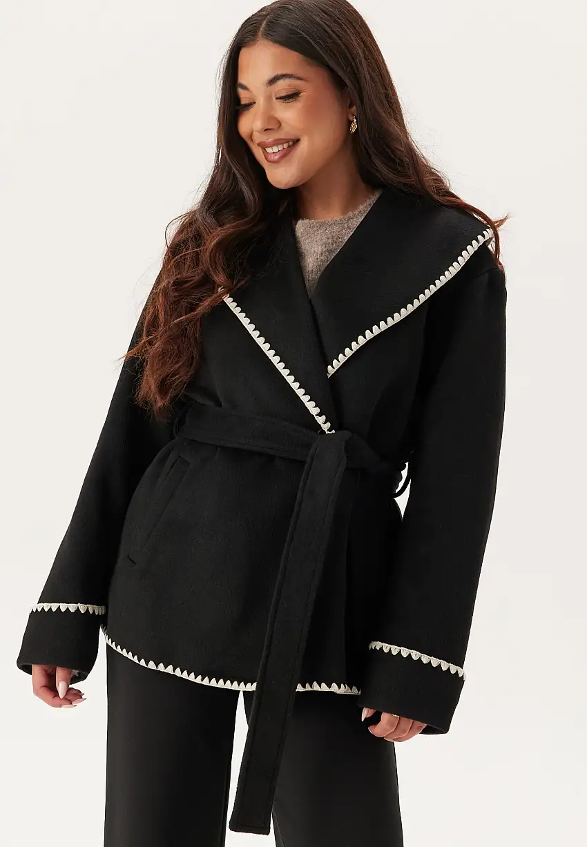 Shawl Collar Wool Blend Jacket 62071587