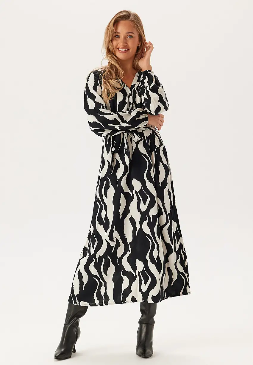 V-neck Viscose L/S Dress 30258684