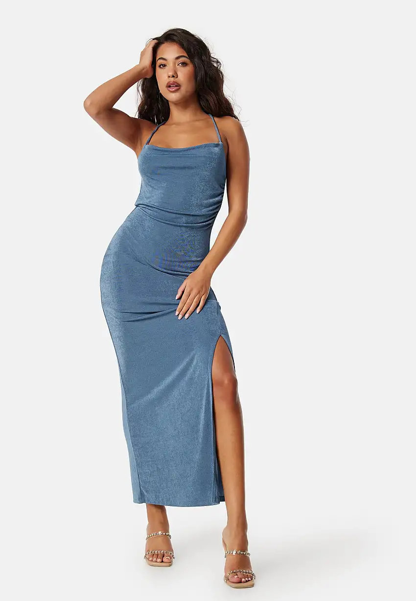 Shiny Waterfall Strap Dress 82187257