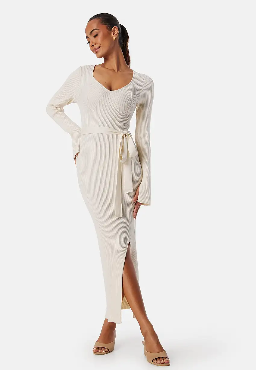 Slit Knitted Midi Dress 36162852