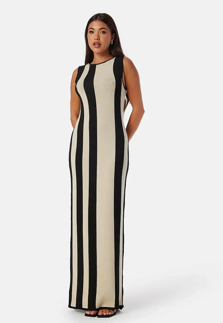 Striped Sleeveless Knitted Dress 22701972