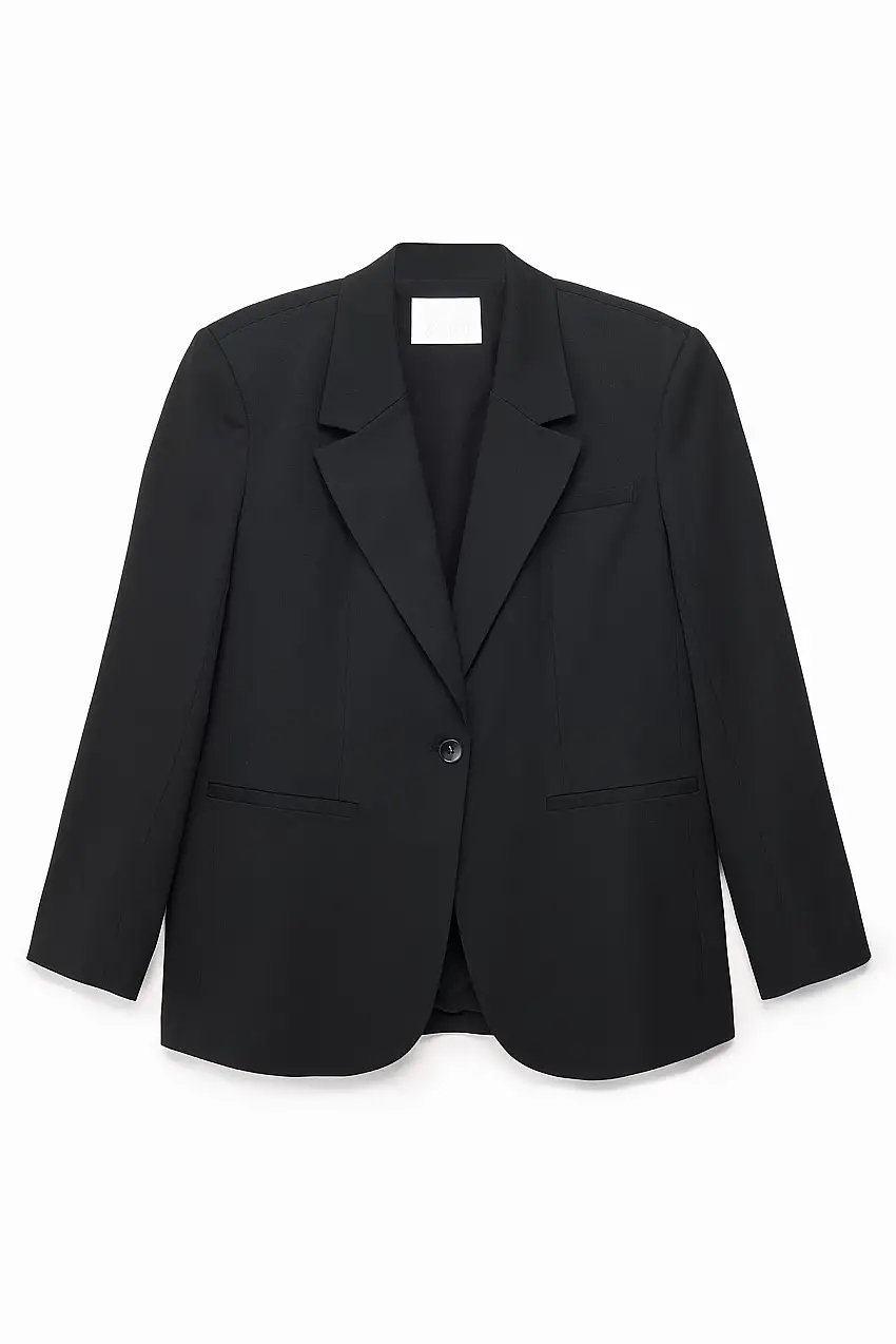 Oversized blazer med spännedetalj Svart