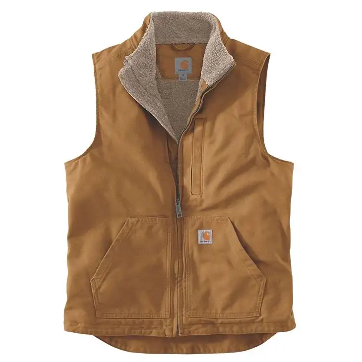 Washed Duck Lined Mock Neck Vest Herr 83916057