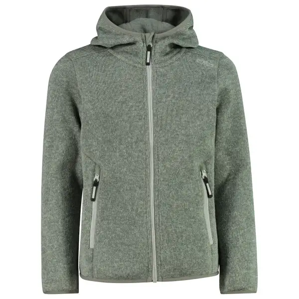 CMP - Girl's Jacket Fix Hood Jacquard Knitted 3H19825 - Fleecejacka