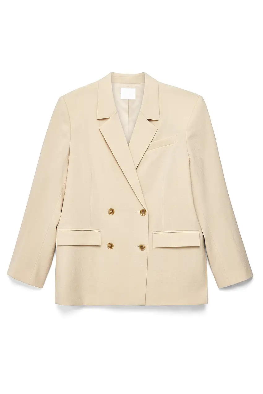 Oversized dubbelknäppt blazer Beige