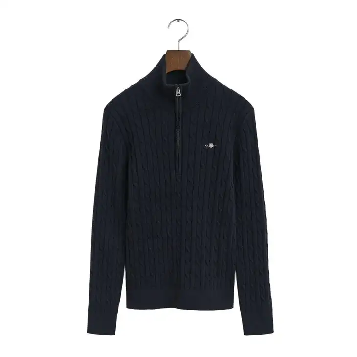 Stretch Cotton Cable Half-Zip Dam 65698741