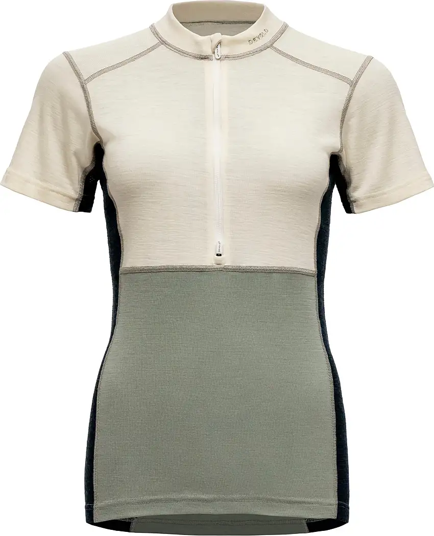 Devold Women's Lauparen Merino 190 Zip Tee Raw White/fog/ink
