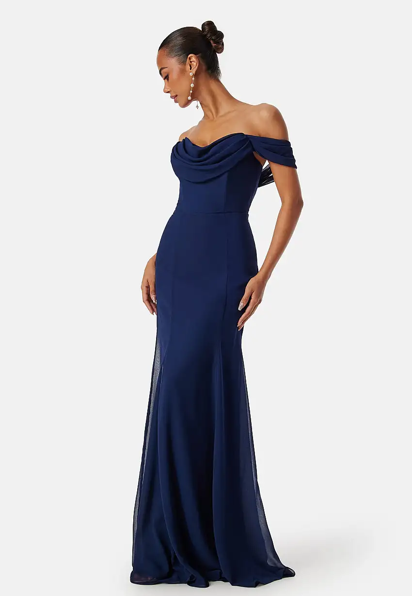 Chiffon Off Shoulder Maxi Dress 82312452