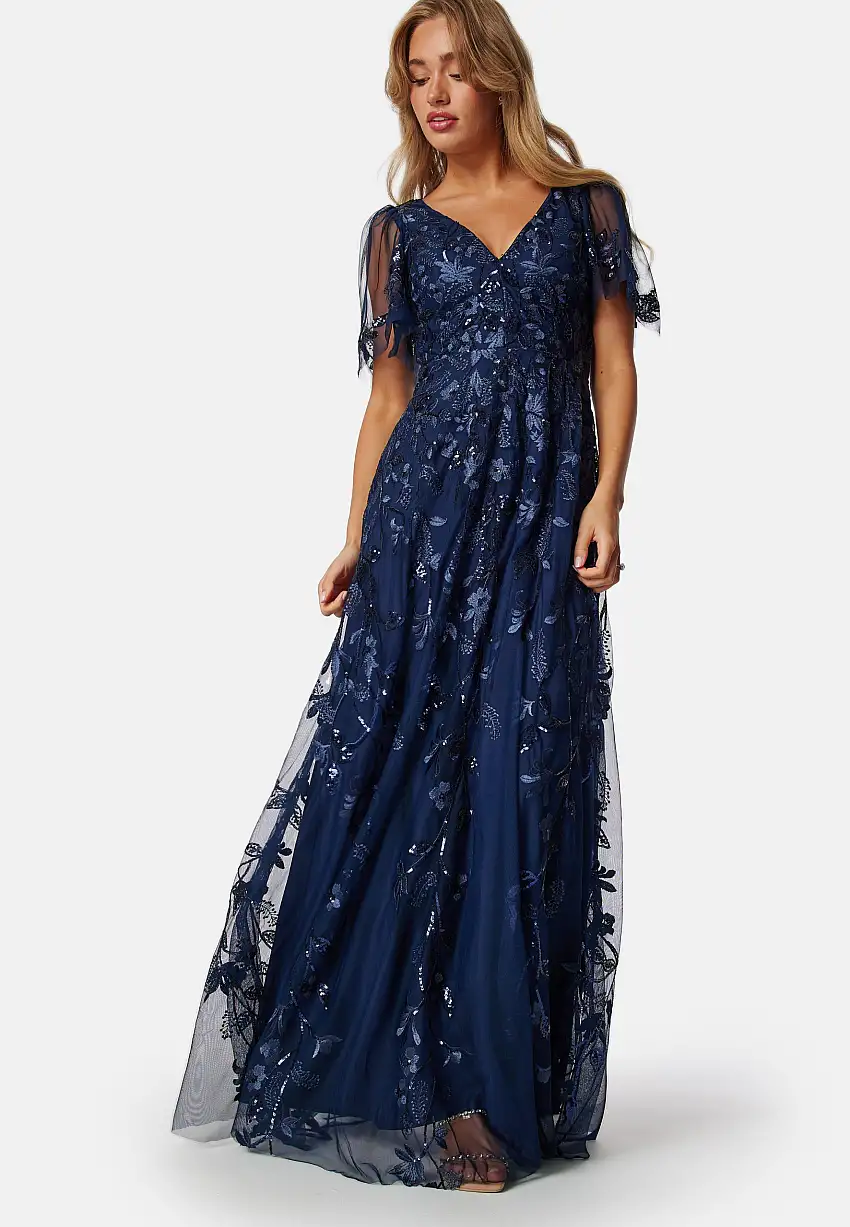 Embroidered Flutter Maxi Dress 45418895