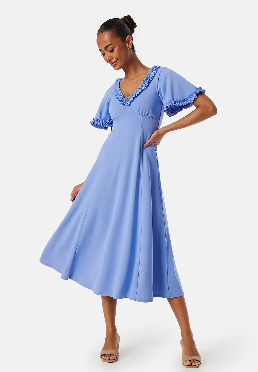 Flutter Sleeve Frilly Midi Dre 84182141