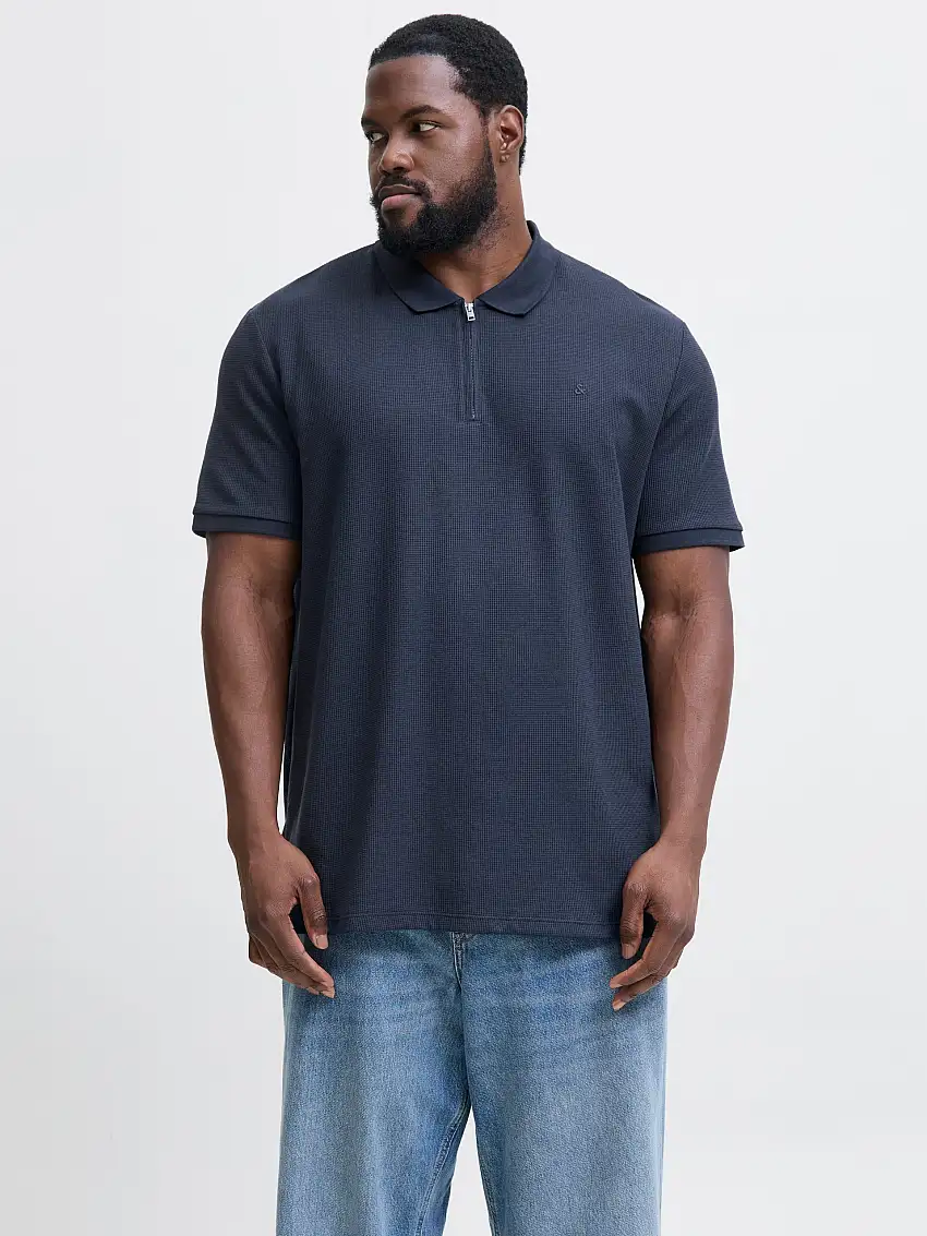Plus Size Enfärgat Pikétröja 64925309