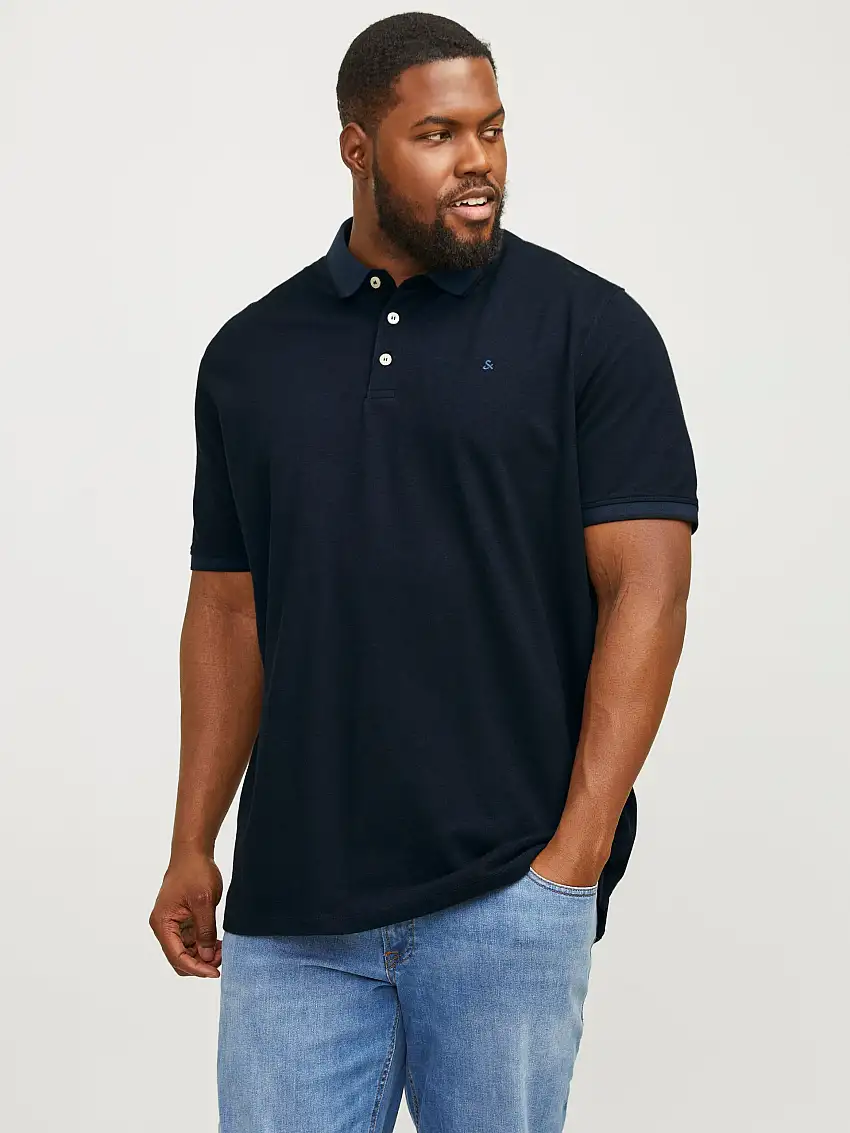 Plus Size Enfärgat Pikétröja 15992085
