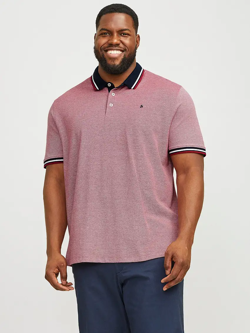 Plus Size Enfärgat Pikétröja 73365962