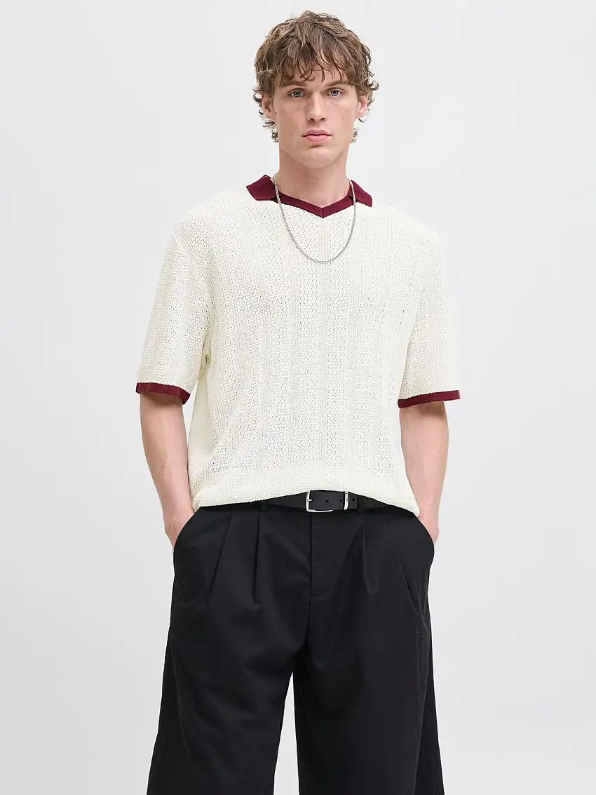 Stickad polo 39195602