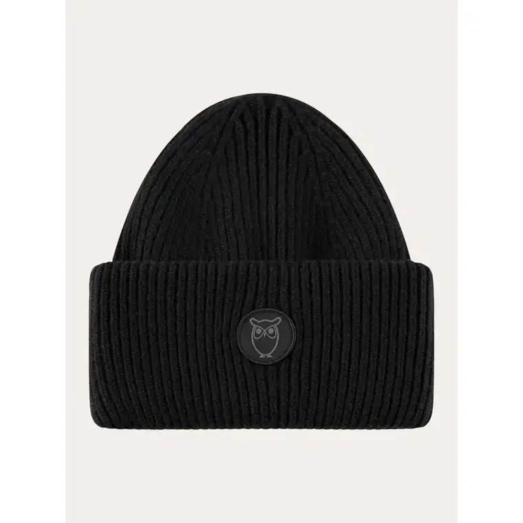 KnowledgeCotton Apparel Wool Beanie RWS Black Jet