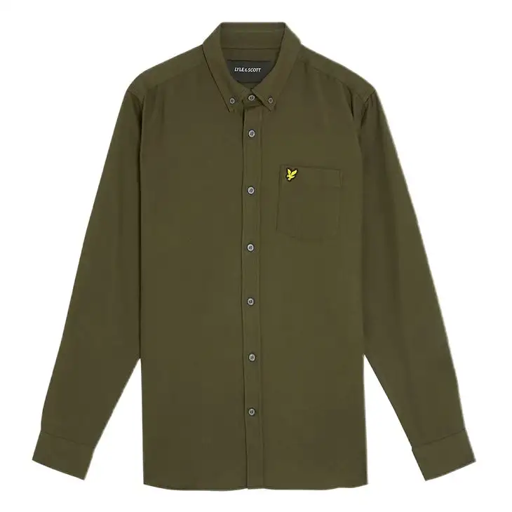 Plain Flannel Shirt herr 48471740