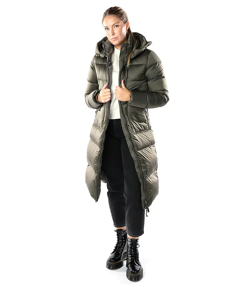 Cedrico Monet puffer long - Grön
