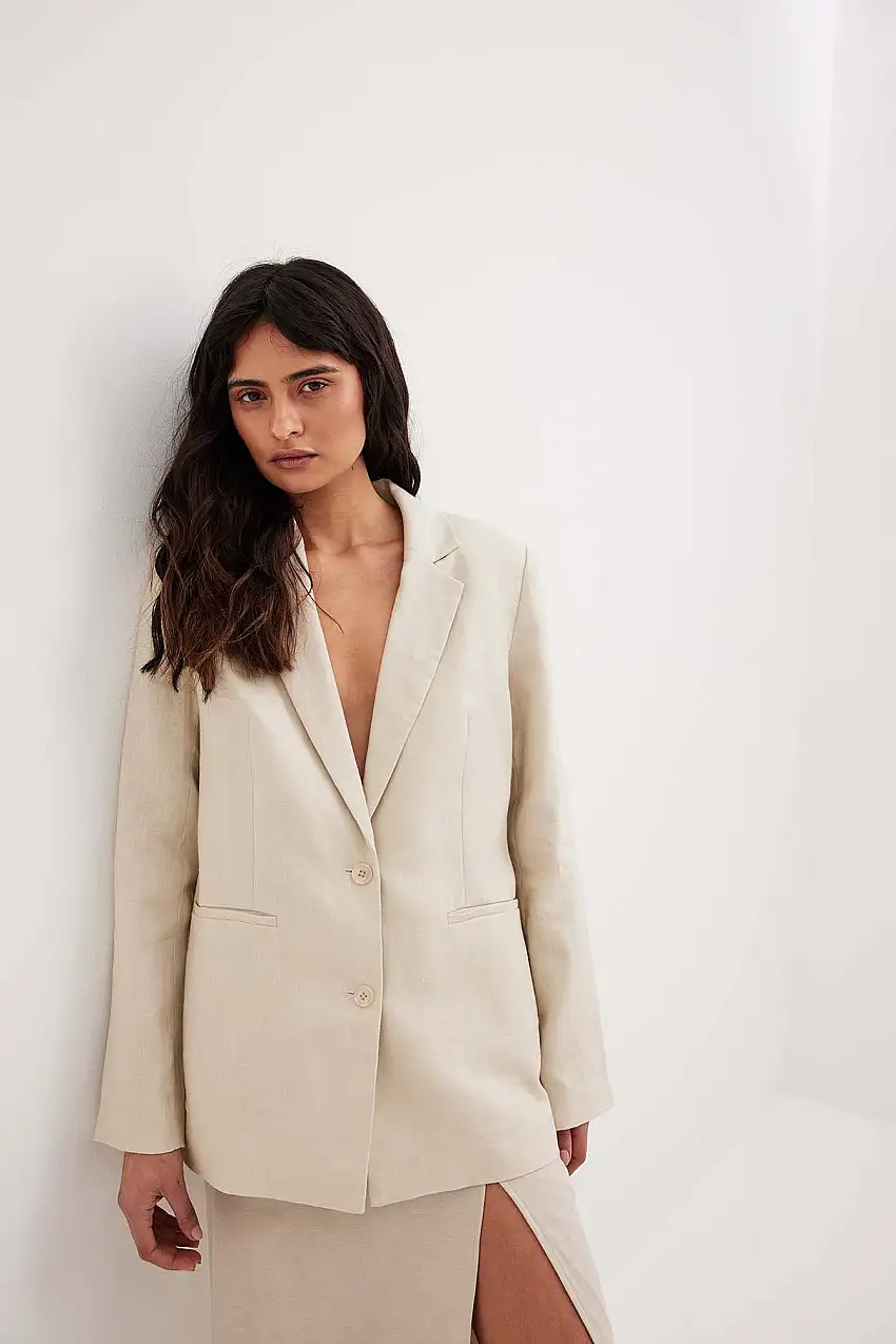 Linneblazer Beige