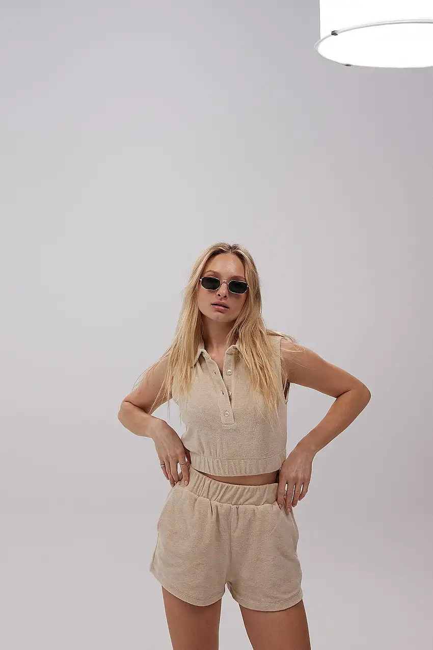 Frottétopp Beige
