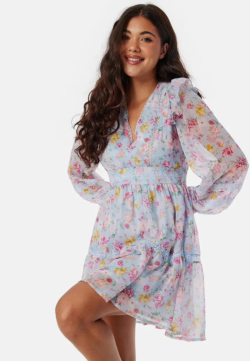 Viroman New V-neck L/S Short Dress 13107384