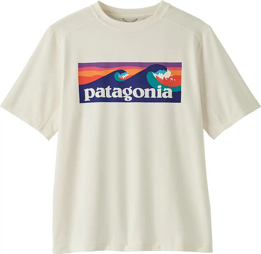 Patagonia Kids' Capilene Silkweight T-Shirt Boardshort Logo: White