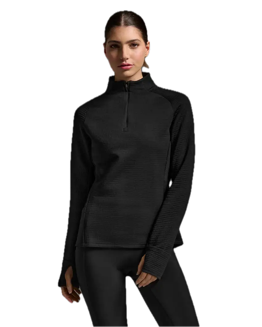 2XU Women's Ignition Hyper-Haptic 1/4 Zip Black/silver Reflective